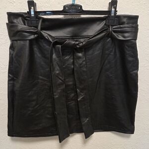 Black Faux Leather Skirt